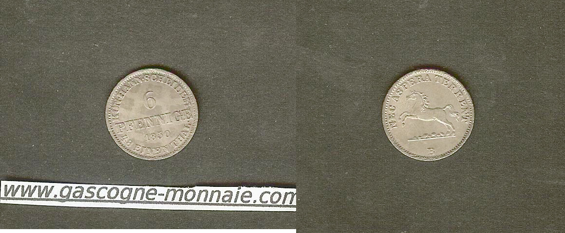 Allemagne - Hanovre 6 Pfennig  1850 SPL